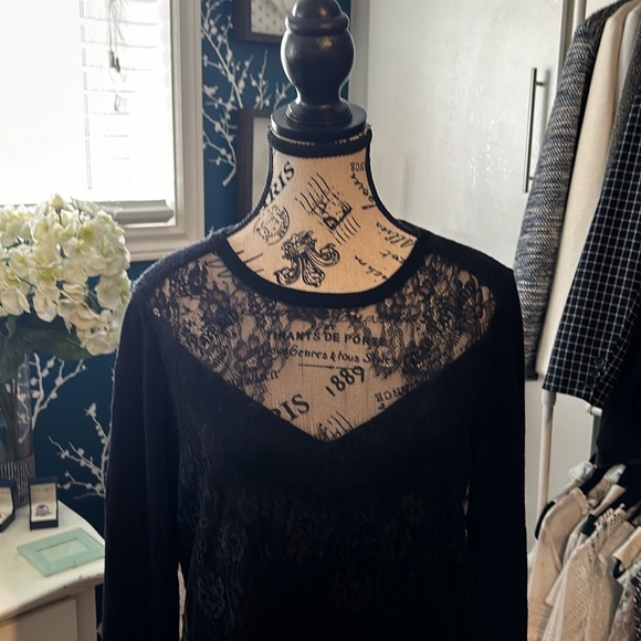 BEAUTIFUL, TIBI black sweater with sheer detail around the chest area. Size M - Picture 9 of 15